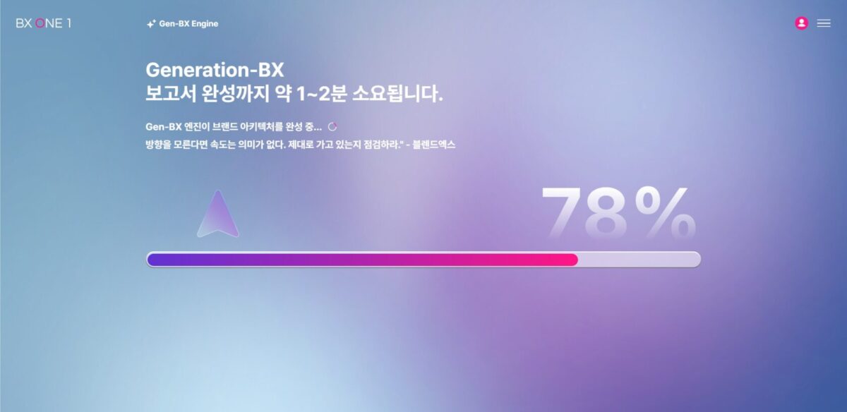 블렌드엑스가 최근 오픈한 브랜드 전략 자동 생성 플랫폼 'BX ONE'
