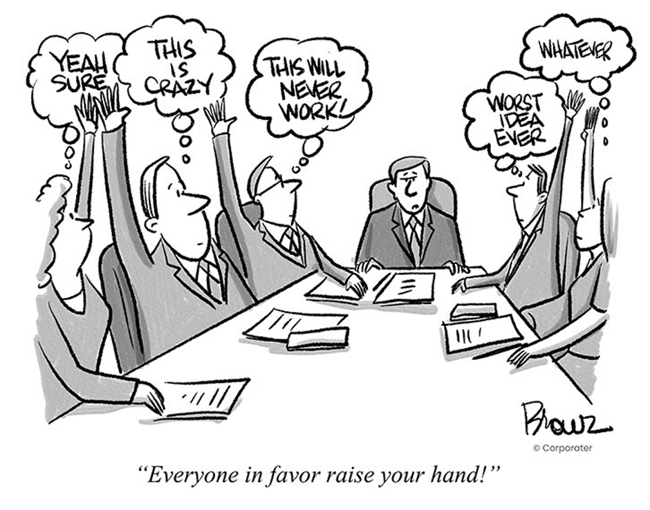 찬성이 찬성이 아닌 수많은 동상이몽의 회의들(자료=corporater.com)