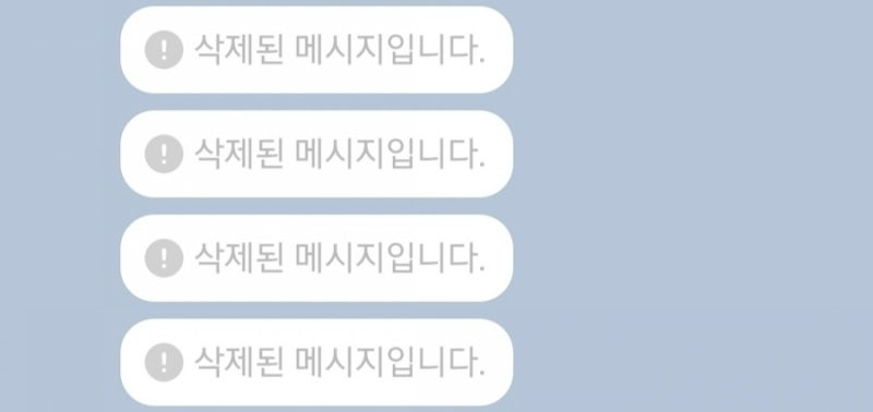 이전까진 보낸 메시지의 내용만 '삭제된 메시지입니다'로 변경해 누가 언제 보낸 메시지를 삭제했는지 확인할 수 있었다(자료=카카오톡 갈무리)