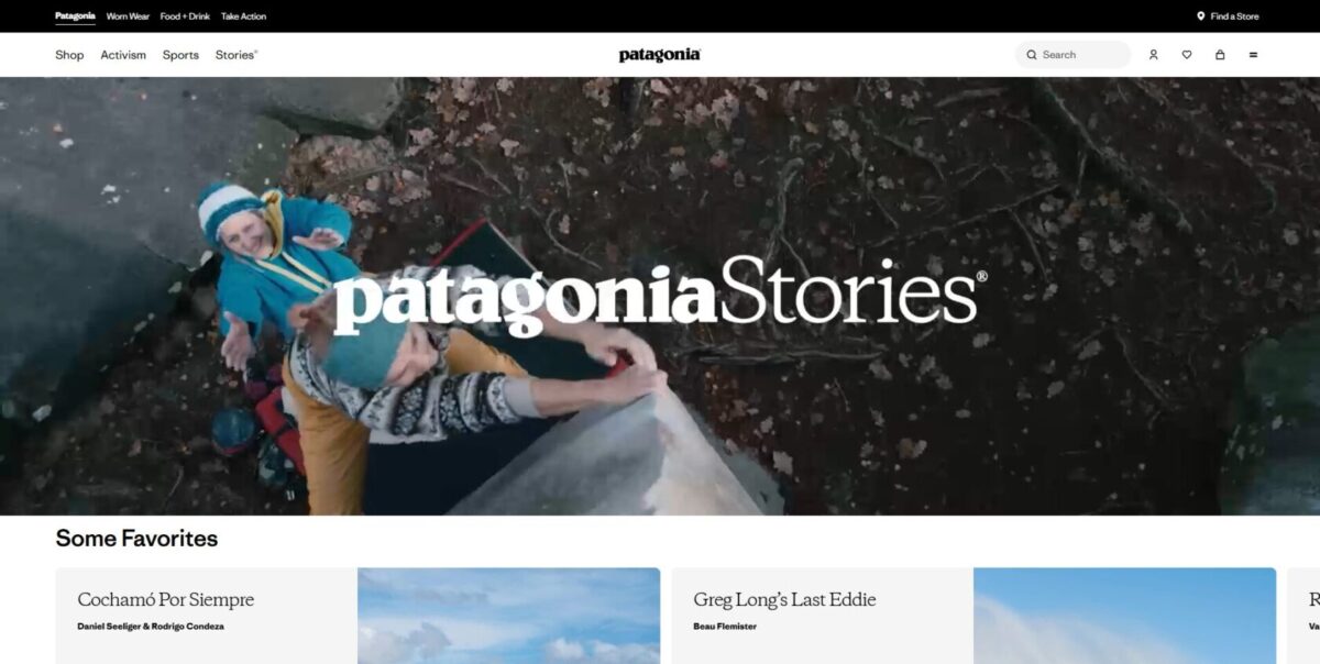파타고니아의 브랜드 철학을 담은 블로그인 파타고니아 스토리