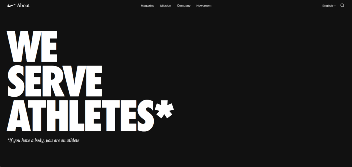 나이키는 신체를 가진 사람이라면 모두가 운동 선수라는 슬로건을 제시한다